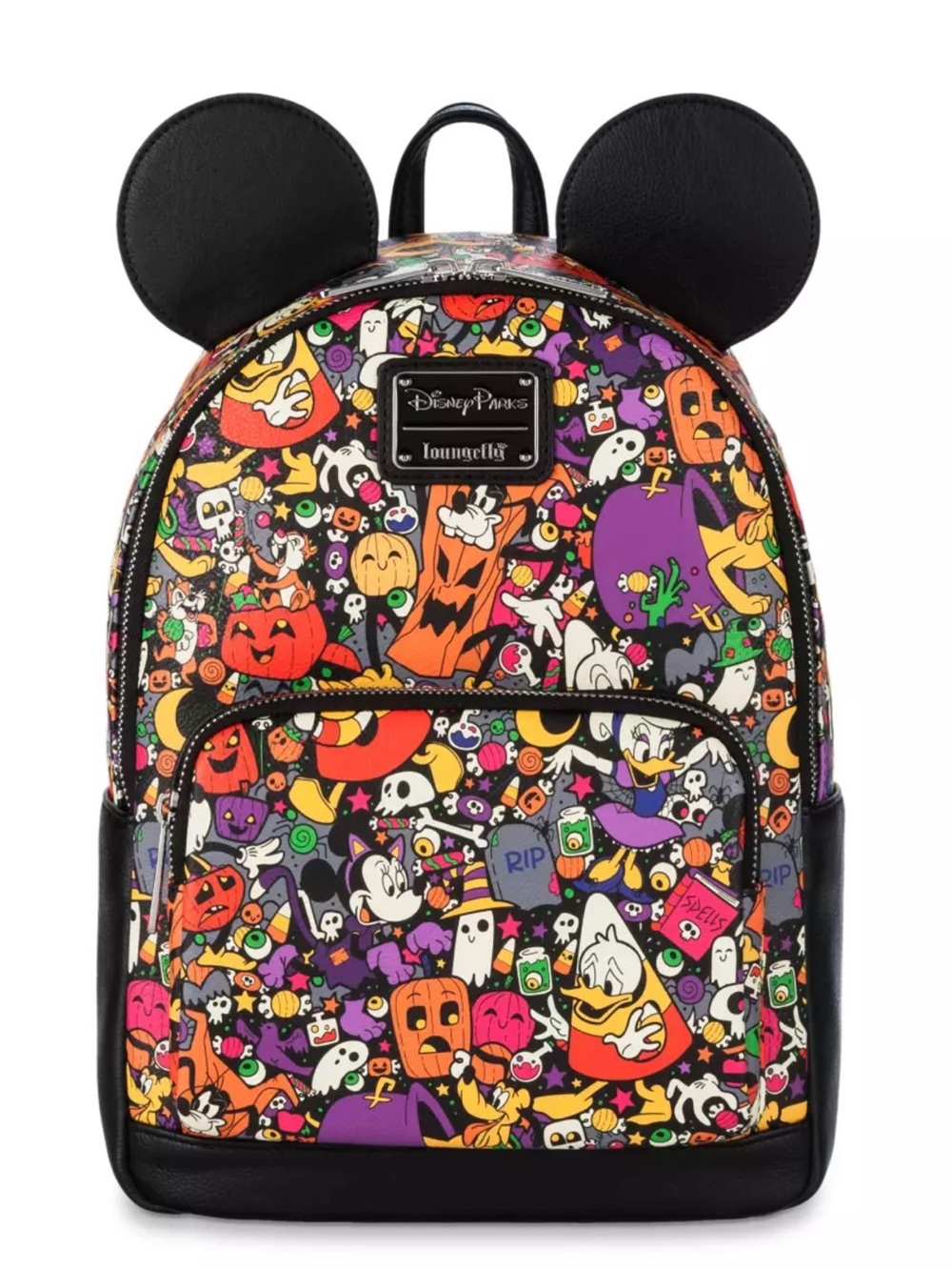 Loungefly Black Multi Halloween Character Kids Mini Backpack with Ears